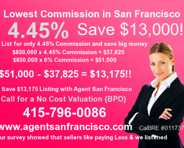 SF Sellers pay Less Commissions